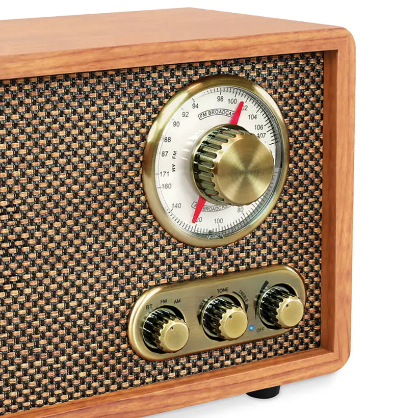 Victrola Retro Wood Bluetooth FM/AM Radio with Rotary Dial