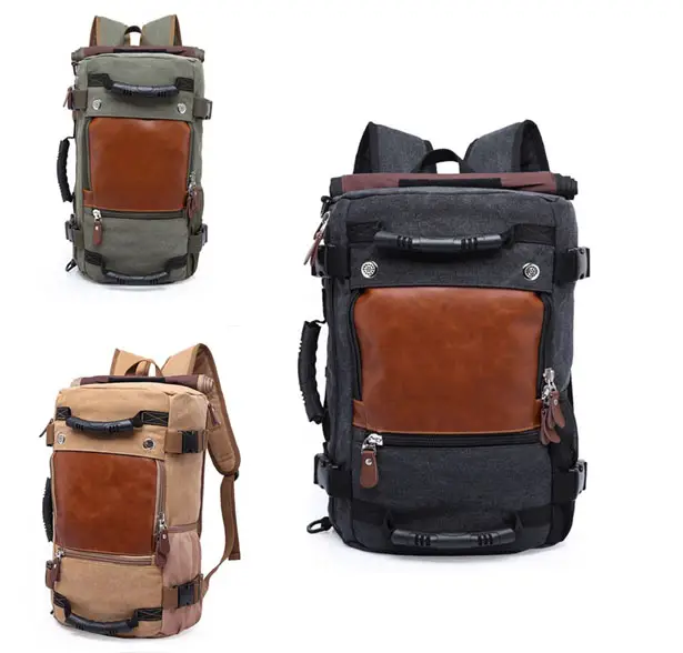 Unisex Vintage Canvas Sporty Backpack with Wear-Resistant Material ...