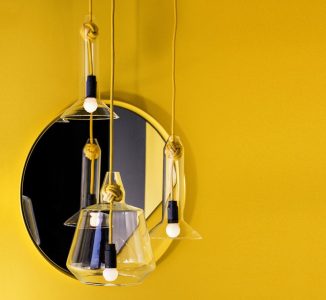 Vitamin Large Knot Pendant Lamp Still Features Hand-blown Glass Shade with Monkey Fist Knot