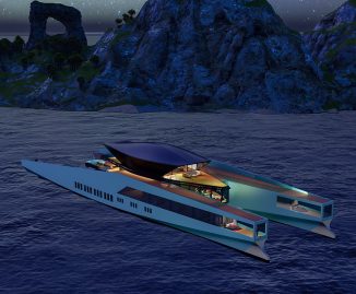 VNZ 85m Mega Catamaran Concept Comes with Sleek and Striking Design