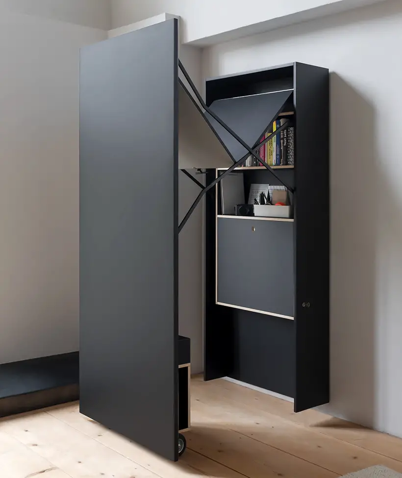 DER VORSTAND Wall Mounted Cabinet Turns to Workspace