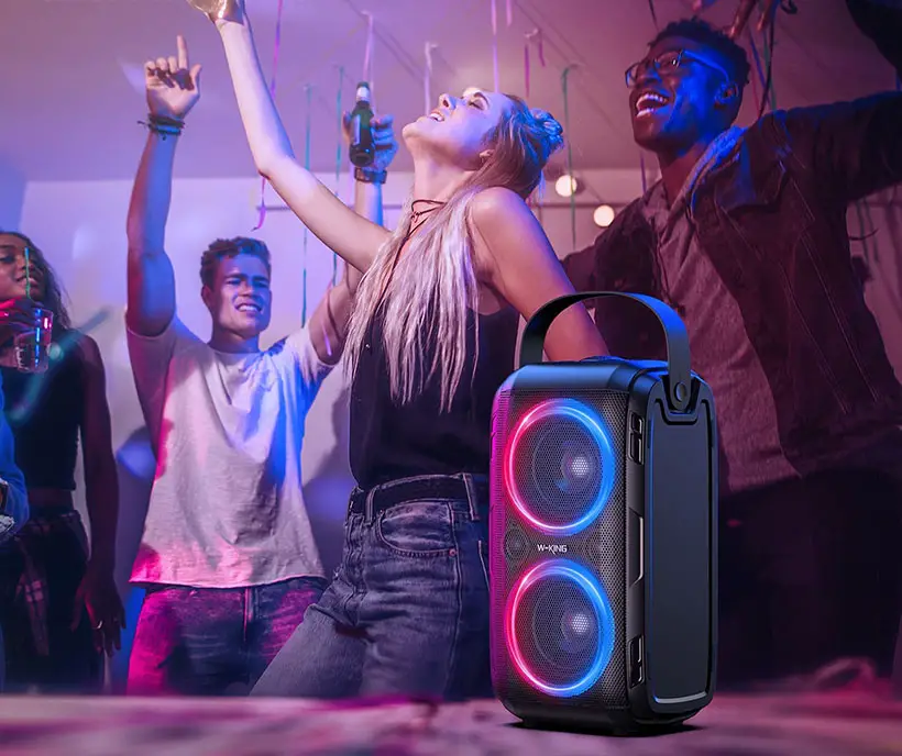 W-King Huge 105dB Portable TWS Speakers with LED Lights