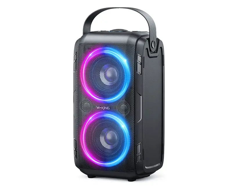 W-King Huge 105dB Portable TWS Speakers with LED Lights