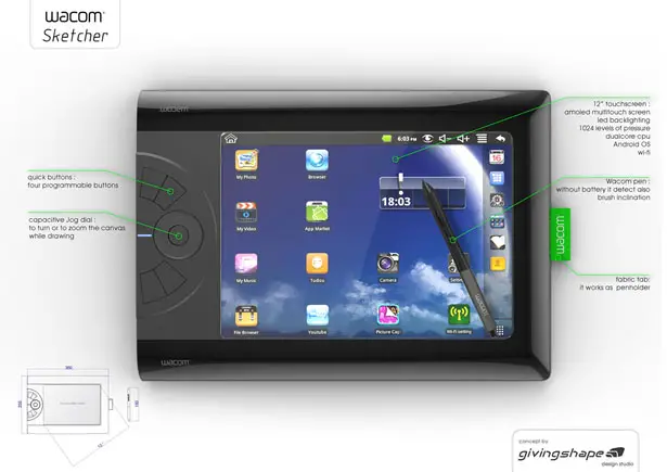 Wacom Sketcher Digital Sketchpad Concept by Massimo Battaglia