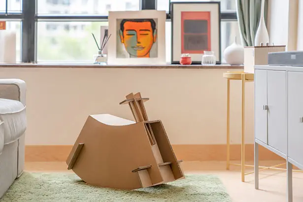 Watch and Roll - Cardboard Children Rocking Chair by Napp Studio & Architects