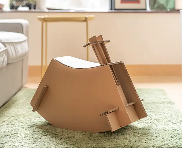 Watch and Roll - Cardboard Children Rocking Chair by Napp Studio & Architects