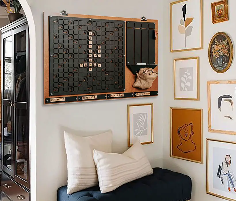 Wall Mounted Scrabble Game Board Doubles As a Cool Metal Wall Art