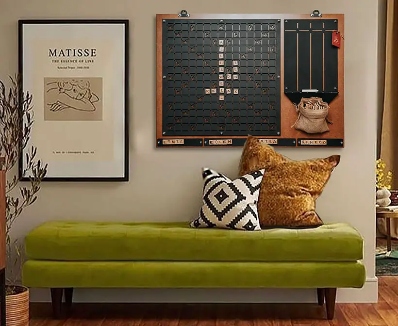 Wall Mounted Scrabble Game Board Doubles As a Cool Metal Wall Art
