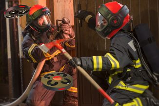 Warrior Firefighting Helmet Features Tiny Drones to Guide Firefighters During Search and Rescue Operation