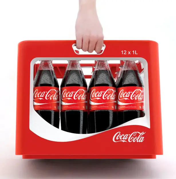 Wave Coca Cola Bottle Reusable Crate Design by Entwurfreich