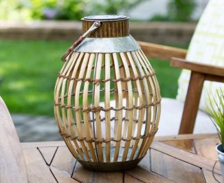 Wicker Solar Powered LED Outdoor Lantern Decorates Your Landscape with Vintage Lighting