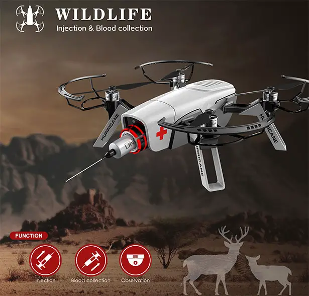 WildLife Drone Is Specially Designed to Rescue Injured Wild Animals by LuHeng, Bao Liyuan ,Young Hwan Pan, Zhai Weiming, XuLe, ZhaoJian, Zhu Qiming, Liao Pengcheng, ChenXin, Qin Zhicong, Qing Qihao