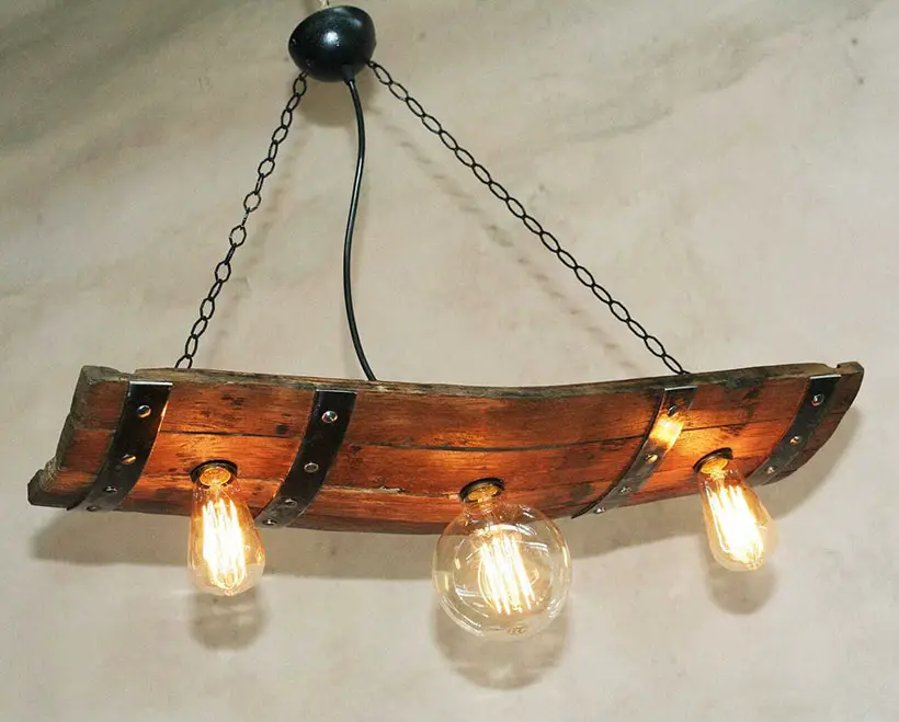 Rustic Wine Barrel Ceiling Light