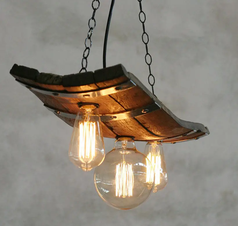 Rustic Wine Barrel Ceiling Light