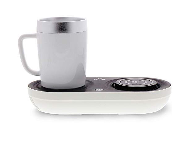 Wireless Qi Fast Charger and Mug Warmer/Cooler in One Compact Device