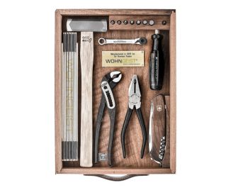 Luxurious WohnGeist Swiss Tool Box with a Genuine Leather Handle