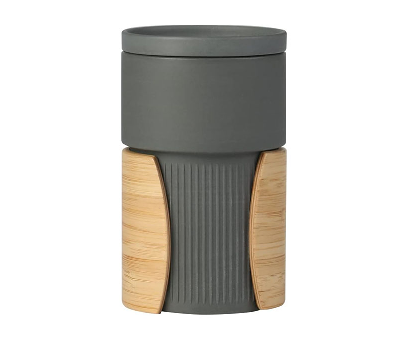 Wonder Nest Ceramic Coffee Mug Features Insulated Bamboo Handle