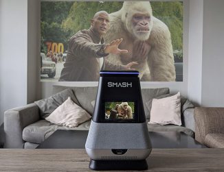 WooBloo SMASH Smart Portable Speaker with Built-In Projector for Your Smart Home Entertainment System