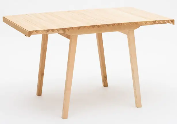 Wooden Cloth Table by Nathalie Dackelid