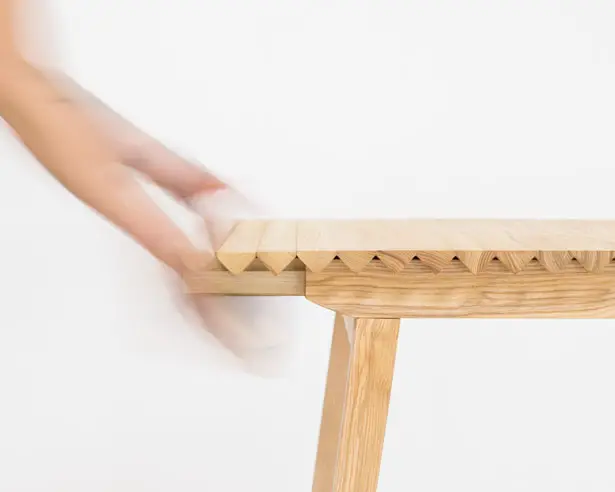 Wooden Cloth Table by Nathalie Dackelid