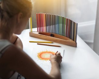 Clean Your Desk Clutter With Wooden Colored Pencils Holder for Designers