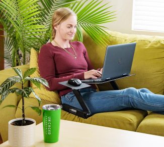 WorkEZ Aluminum Portable Laptop Stand with Mouse Pad to Increase Your Productivity