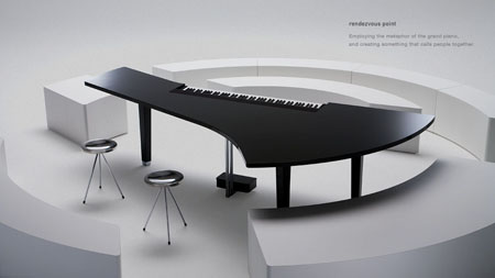 yamaha piano key between people