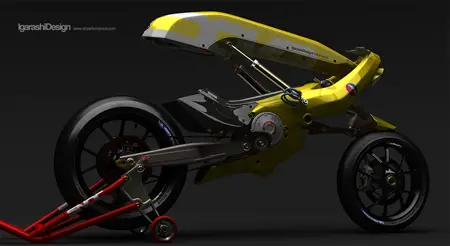 yellow motorcycle from igarashi design