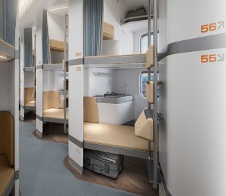 Yolochka Personal Cabin Concept for Overnight-Train Is Designed for New Generation of Passengers