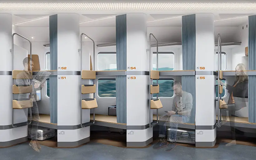 Yolochka Personal Cabin Concept for Overnight-Train Is Designed for New Generation of Passengers