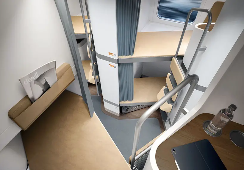 Yolochka Personal Cabin Concept for Overnight-Train Is Designed for New Generation of Passengers