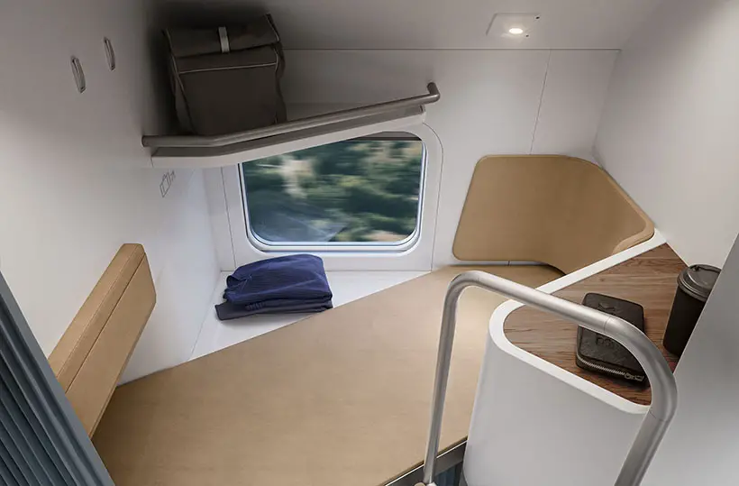 Yolochka Personal Cabin Concept for Overnight-Train Is Designed for New Generation of Passengers