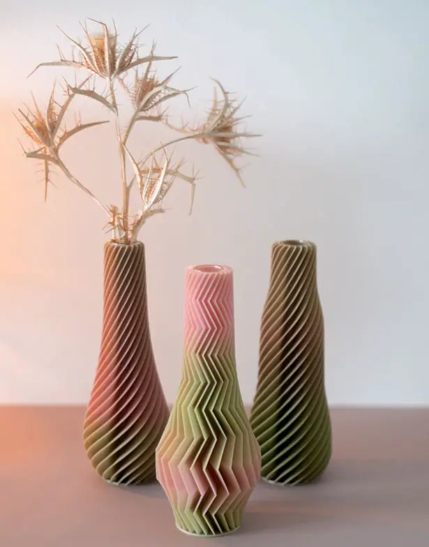 ZigZag 3D-Printed Vases by Martin Žampach